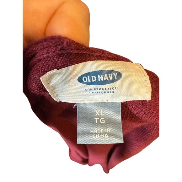 Old Navy Maroon Duster Sweater Sz XL - Picture 5 of 5